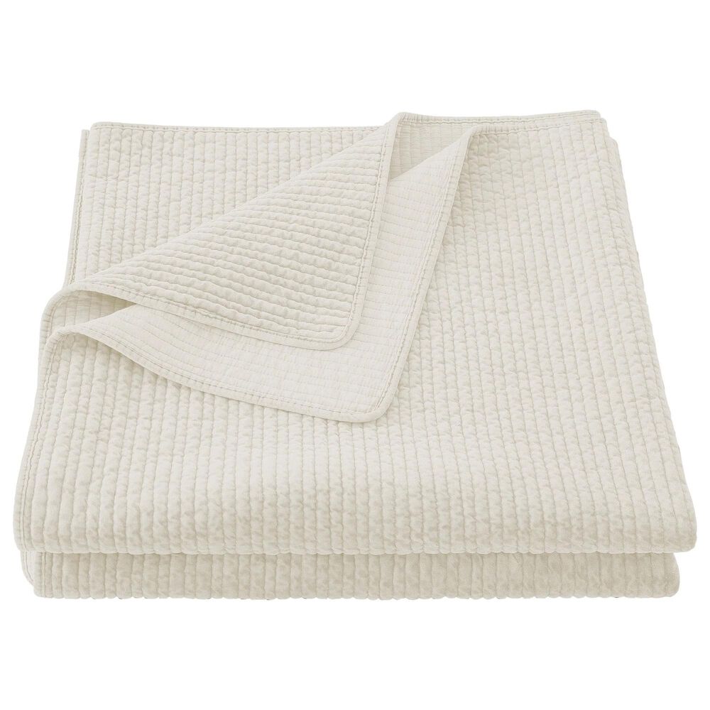 HiEnd Accents Stonewashed Velvet Full/Queen Quilt in Vintage White, , large