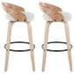 LumiSource Grotto 30" Swivel Barstool with Oat Upholstery in Whitewashed and Black (Set of 2), , large