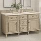 James Martin Vanities Lorelai 60" Double Vanity in Whitewashed Oak with 3 cm Eternal Marfil Quartz Top, , large