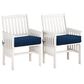 CorLiving Miramar Patio Armchair in White/Navy Blue (Set of 2), , large