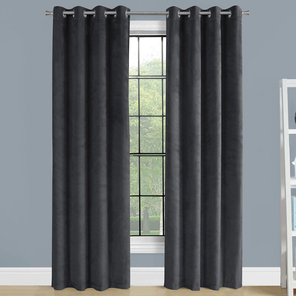 Monarch Specialties 52&quot; x 95&quot; Curtain Panel in Dark Grey &#40;Set of 2&#41;, , large
