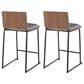 Lumisource Mason Mara Counter Stool with Grey Cushion in Black and Walnut (Set of 2), , large