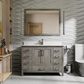 Lexora Home Jacques 48" Single Bathroom Vanity in Distressed Grey with 2 cm White Cultured Marble Top and Rectangular Sink, , large