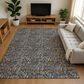Dalyn Rug Company Soft Essentials Floral Graphite 9" x 12" Indoor/Outdoor Area Rug, , large