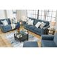 Ashley Cashton Stationary Sofa and Loveseat Set in Blue, , large