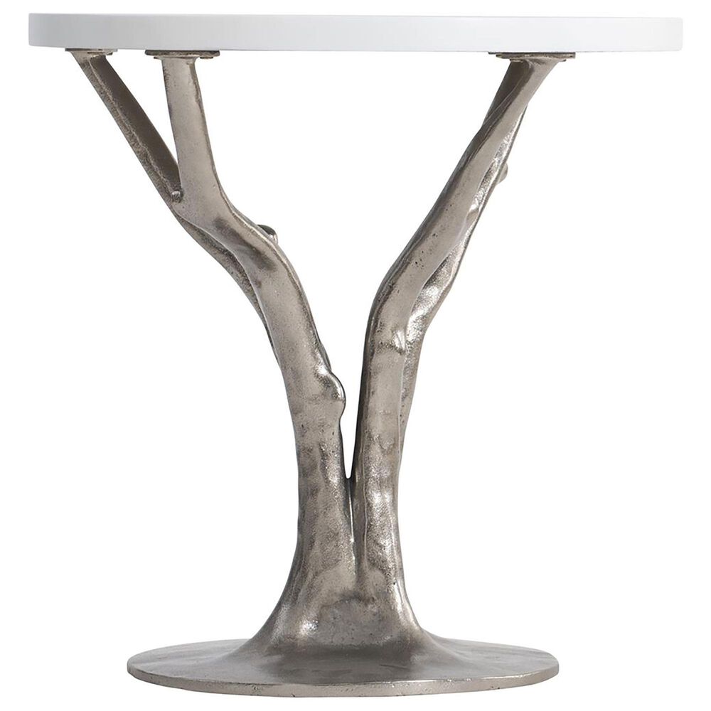 Bernhardt Cyprus End Table in Shiny Nickel and Bone - Table Only, , large