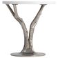 Bernhardt Cyprus End Table in Shiny Nickel and Bone - Table Only, , large