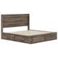 Ashley Elbrim King Storage Bed in Weathered Brown, , large
