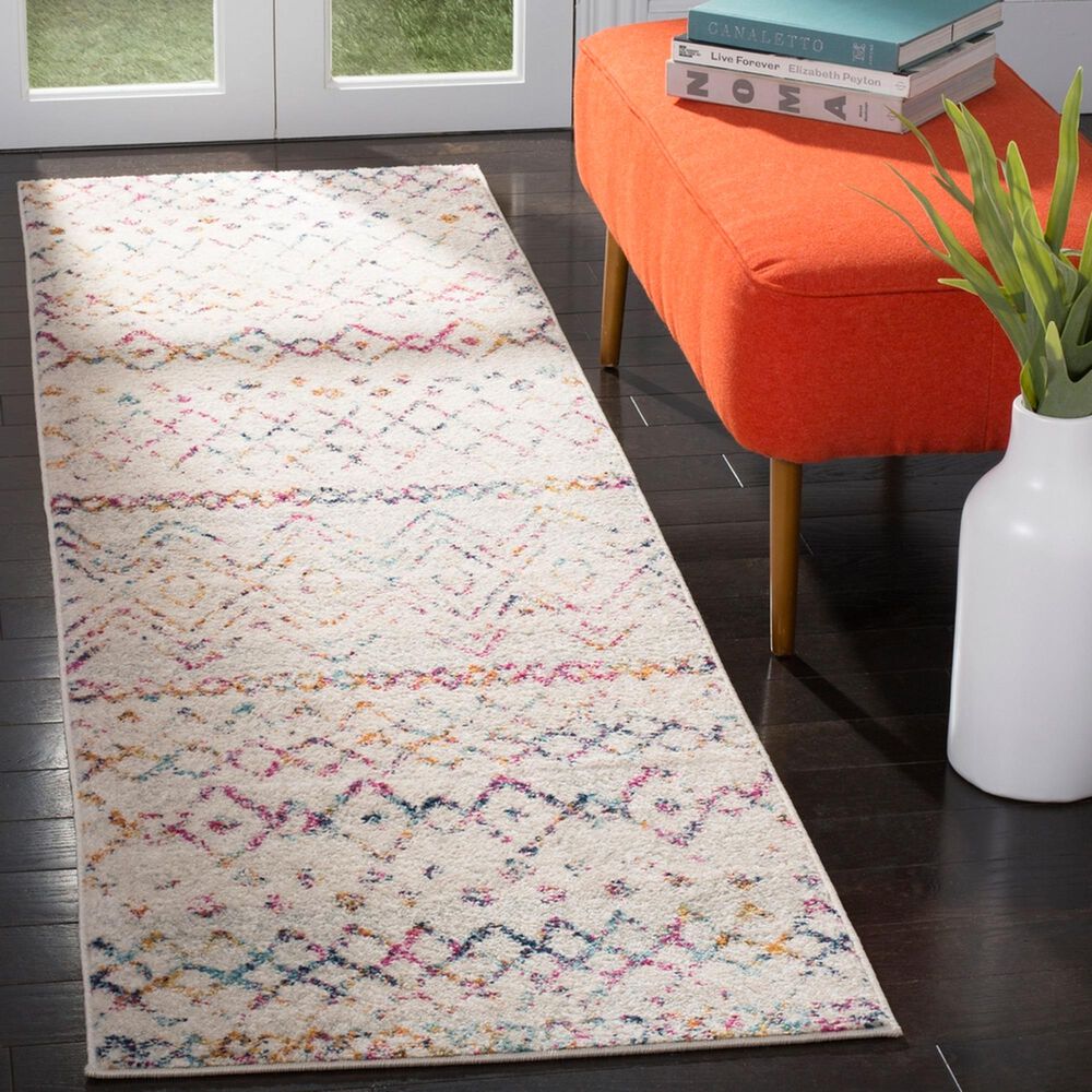 Safavieh Madison MAD798A 2&#39;3&quot; x 14&#39; Ivory and Fuchsia Runner, , large