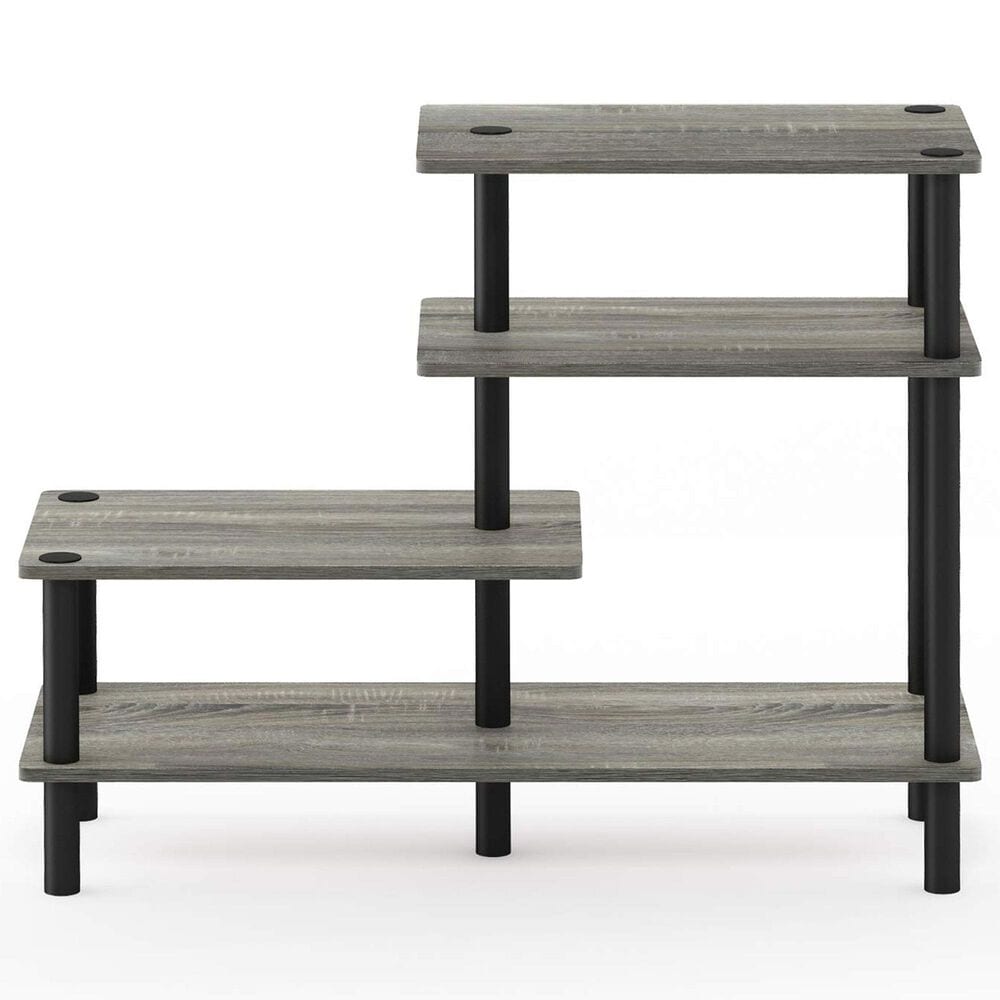 HOMLUX Turn-N-Tube 3-Tier Side Display Rack in French Oak and Black, , large
