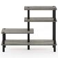 HOMLUX Turn-N-Tube 3-Tier Side Display Rack in French Oak and Black, , large