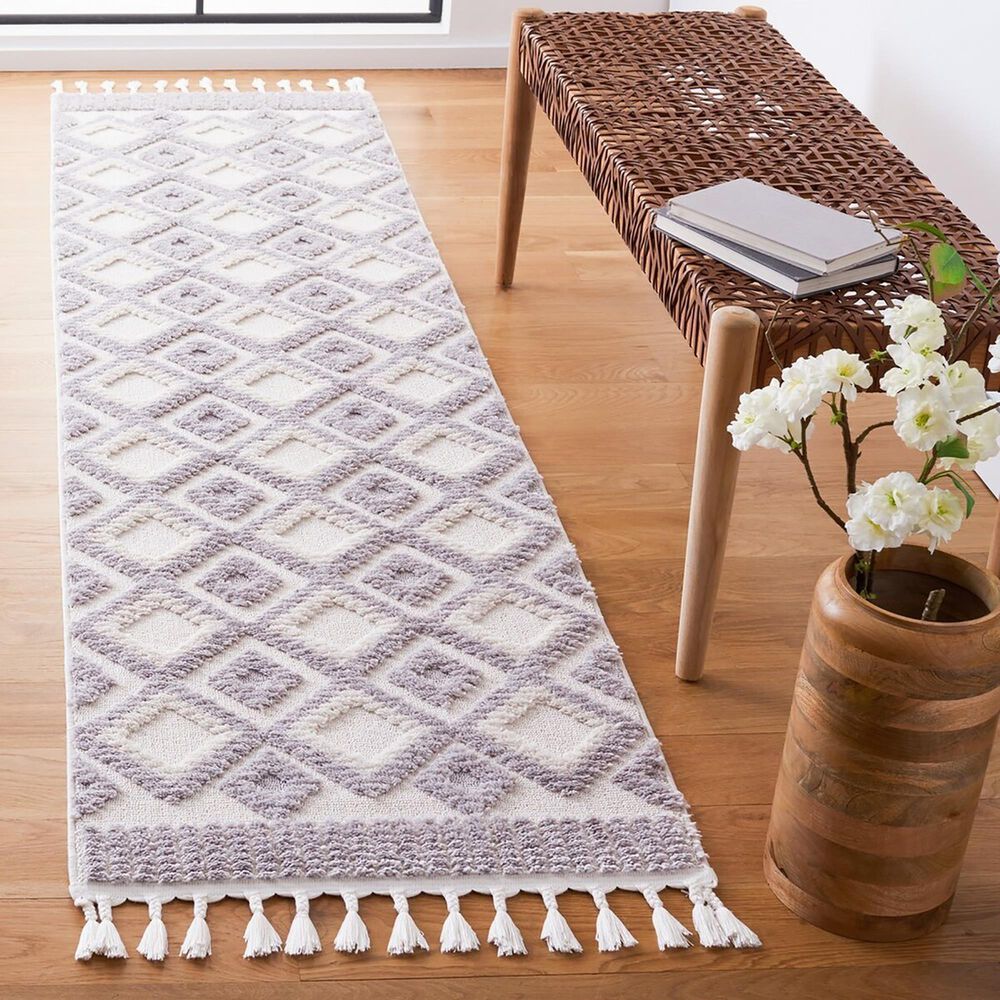 Safavieh Marrakesh MRK560 2&#39;2&quot; x 6&#39; Ivory and Grey Runner, , large