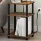 HOMLUX 3-Tier Turn-N-Tube End Table with Charging Station in Amber Pine and Black, , large