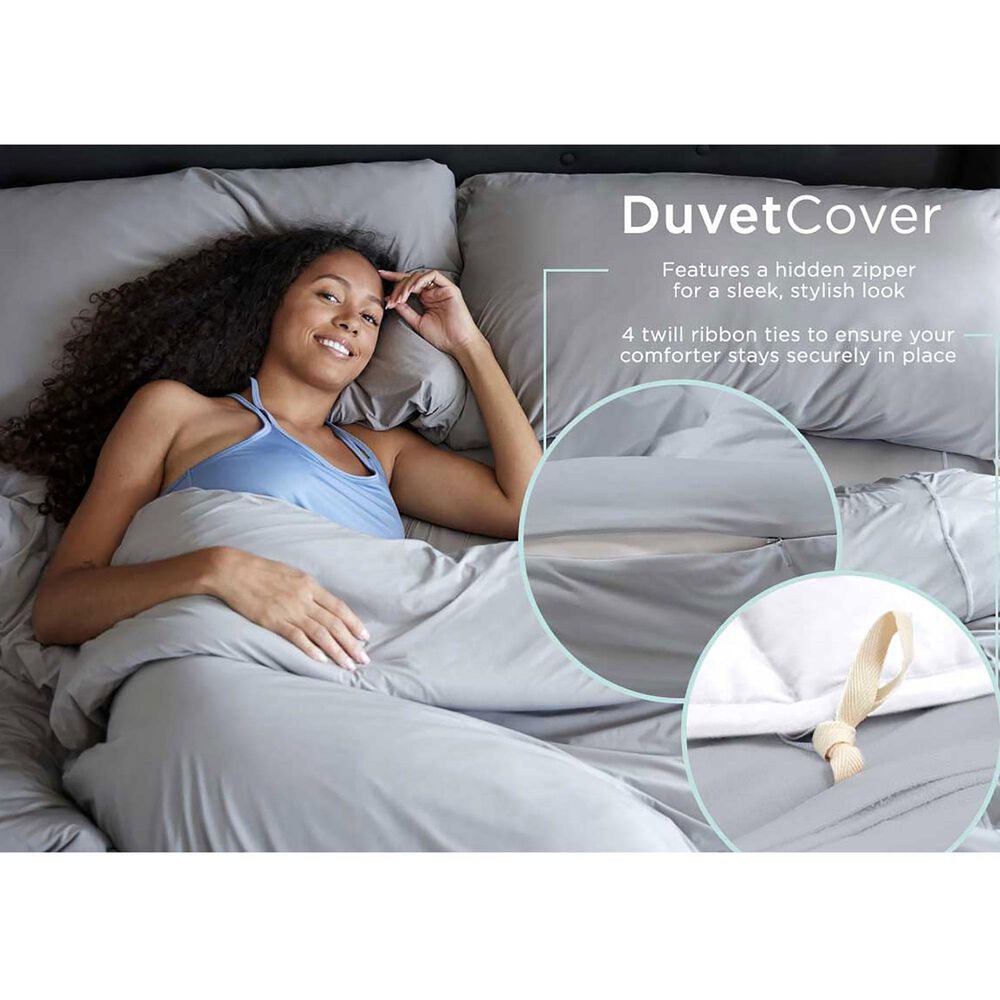 SHEEX Midnight Label Queen Duvet Cover in Mist Gray, , large