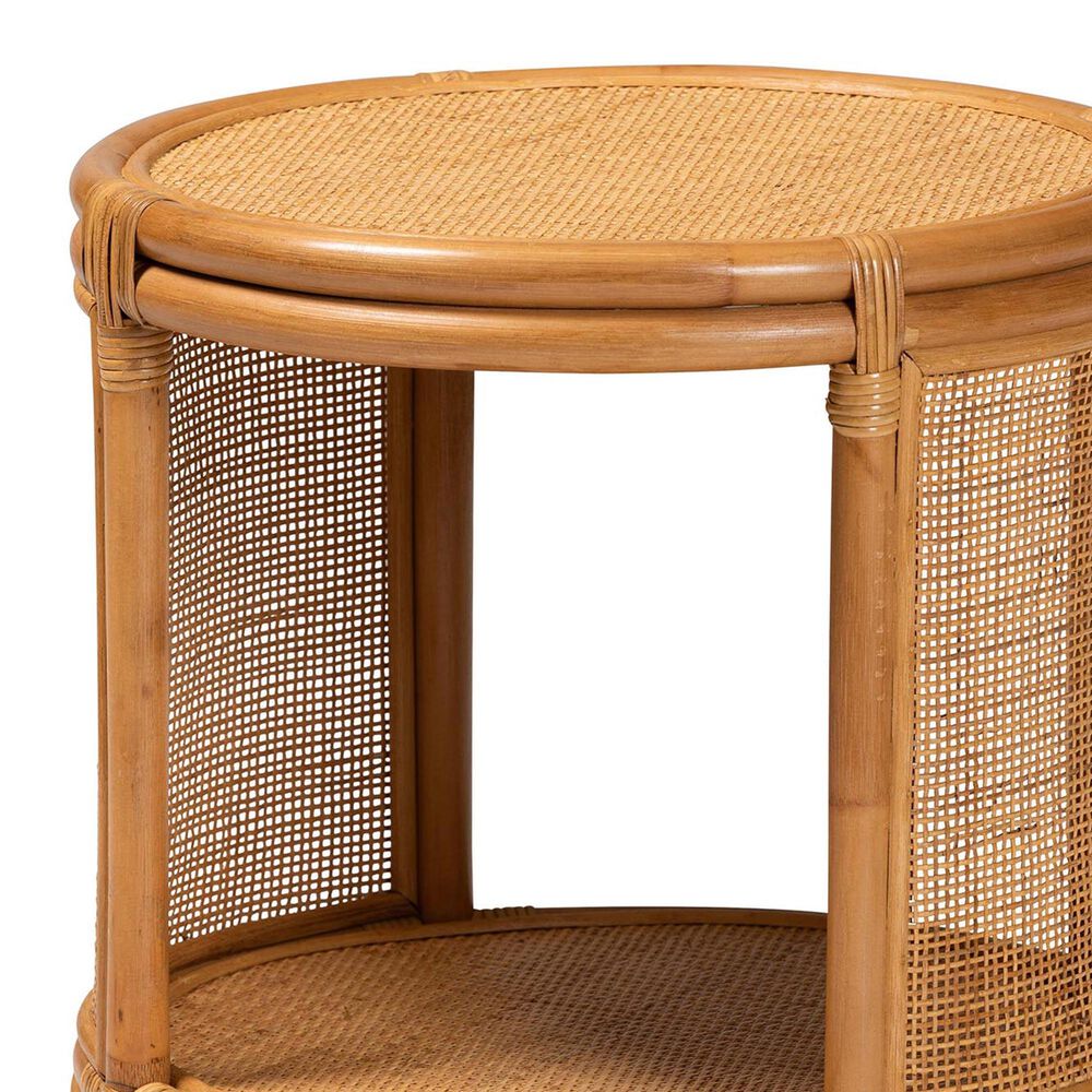 Baxton Studio Louis End Table in Light Honey, , large