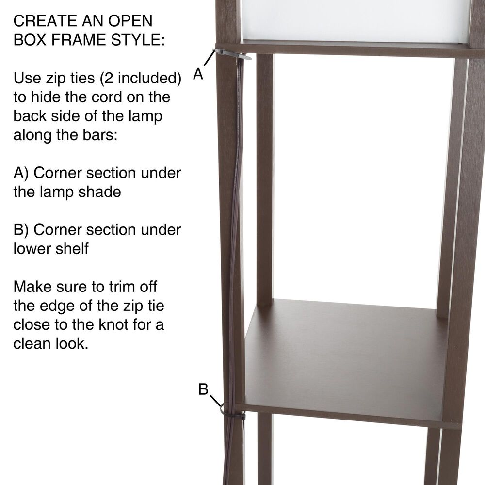 Timberlake Etagere Style Floor Lamp with 3 Tiers in Brown, , large
