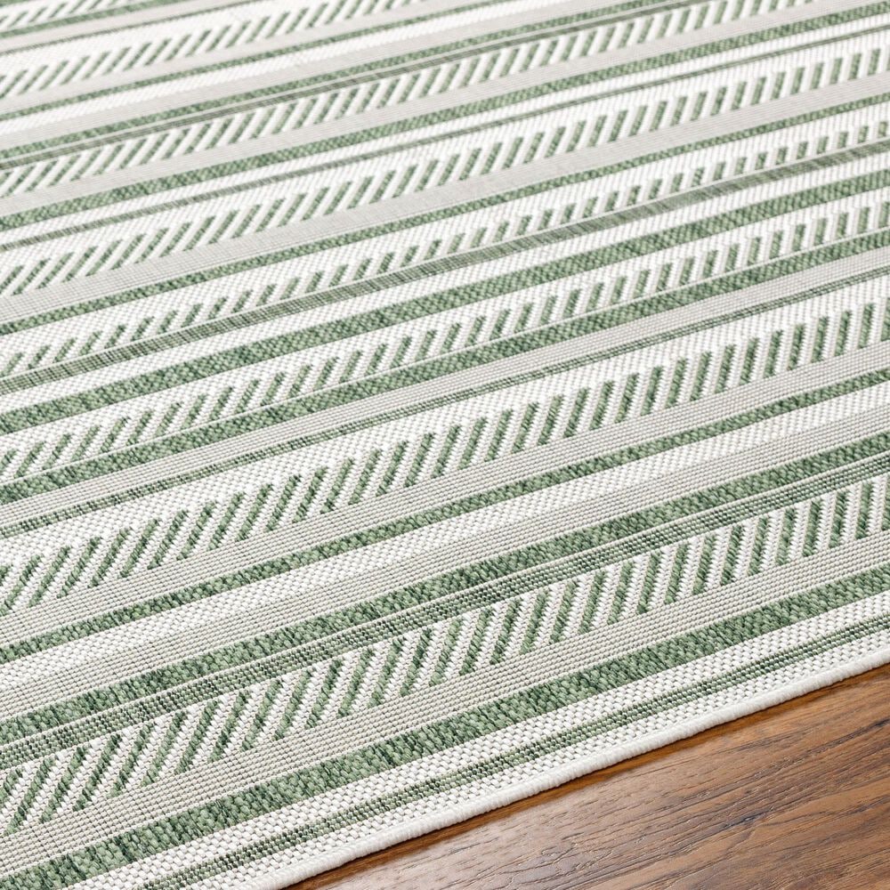 Surya Eagean EAG-2422 Grass Green, Ivory, Dark Green and Seafoam 2&#39; x 2&#39;11&quot; Indoor/Outdoor Area Rug, , large