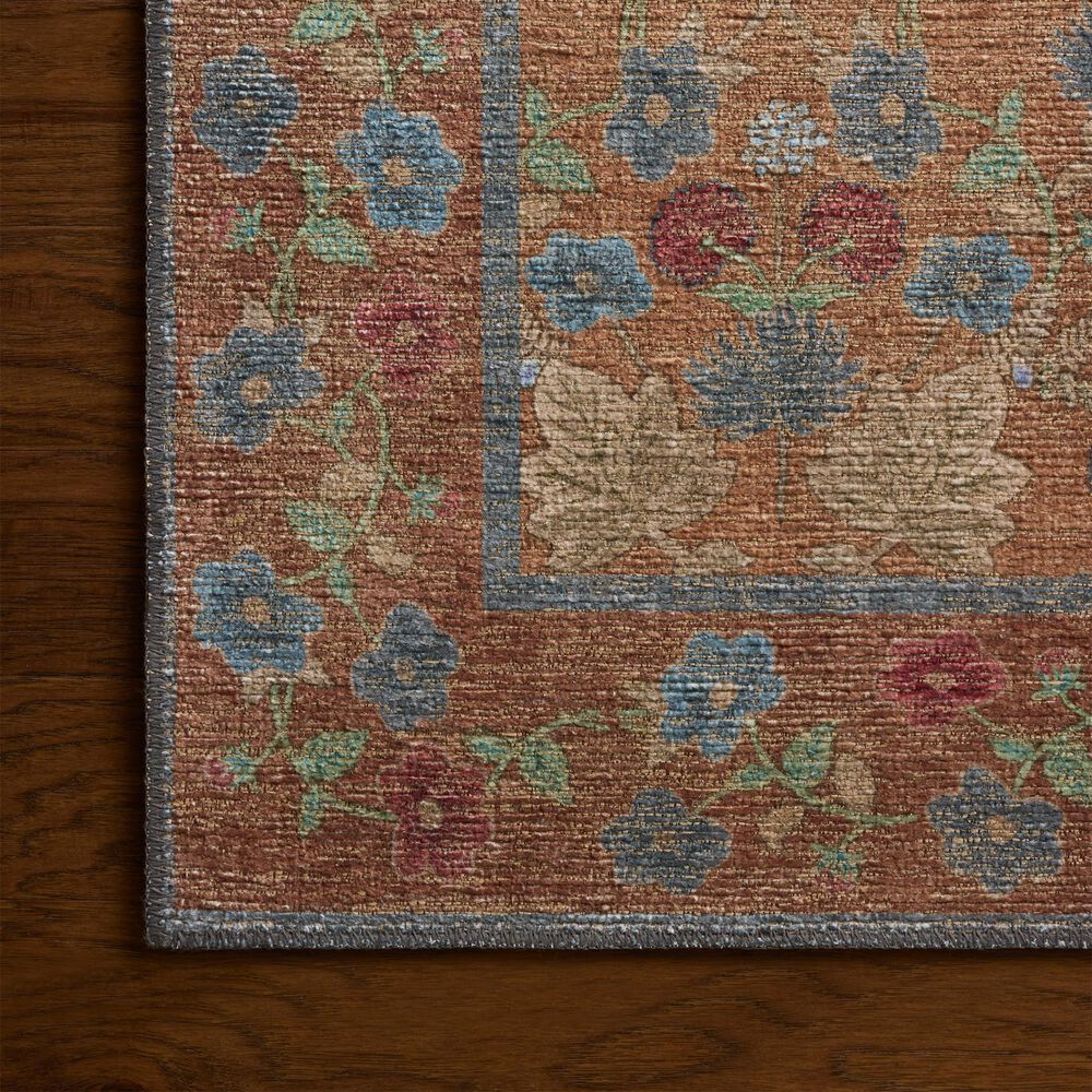 Rifle Paper Co. x Loloi Edinburgh Cinnamon and Multicolor 7'6" x 9'6" Area Rug, , large