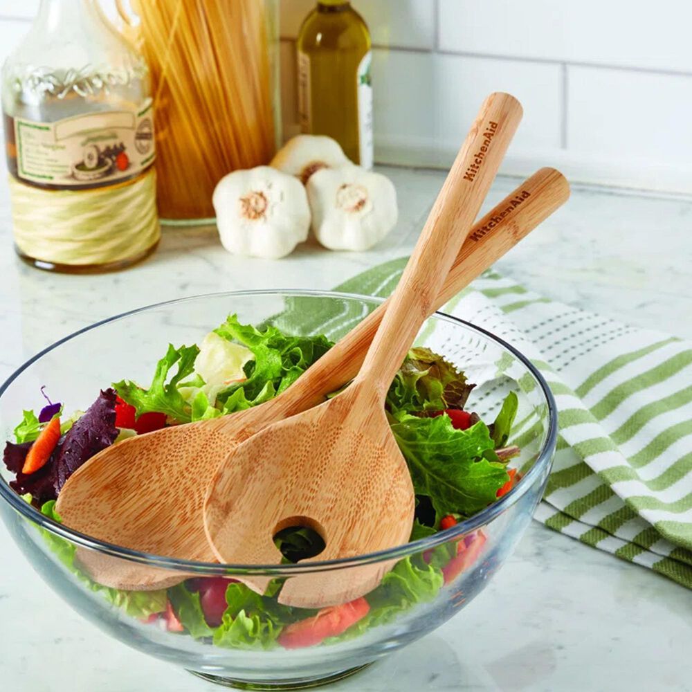 KitchenAid 2-Piece Salad Server Set in Bamboo, , large
