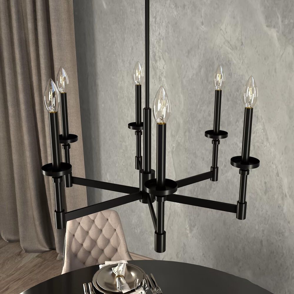 Hunter Briargrove Single Tier Chandelier in Matte Black, , large