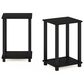 HOMLUX 2-Tier Small End Table in Espresso and Black (Set of 2), , large