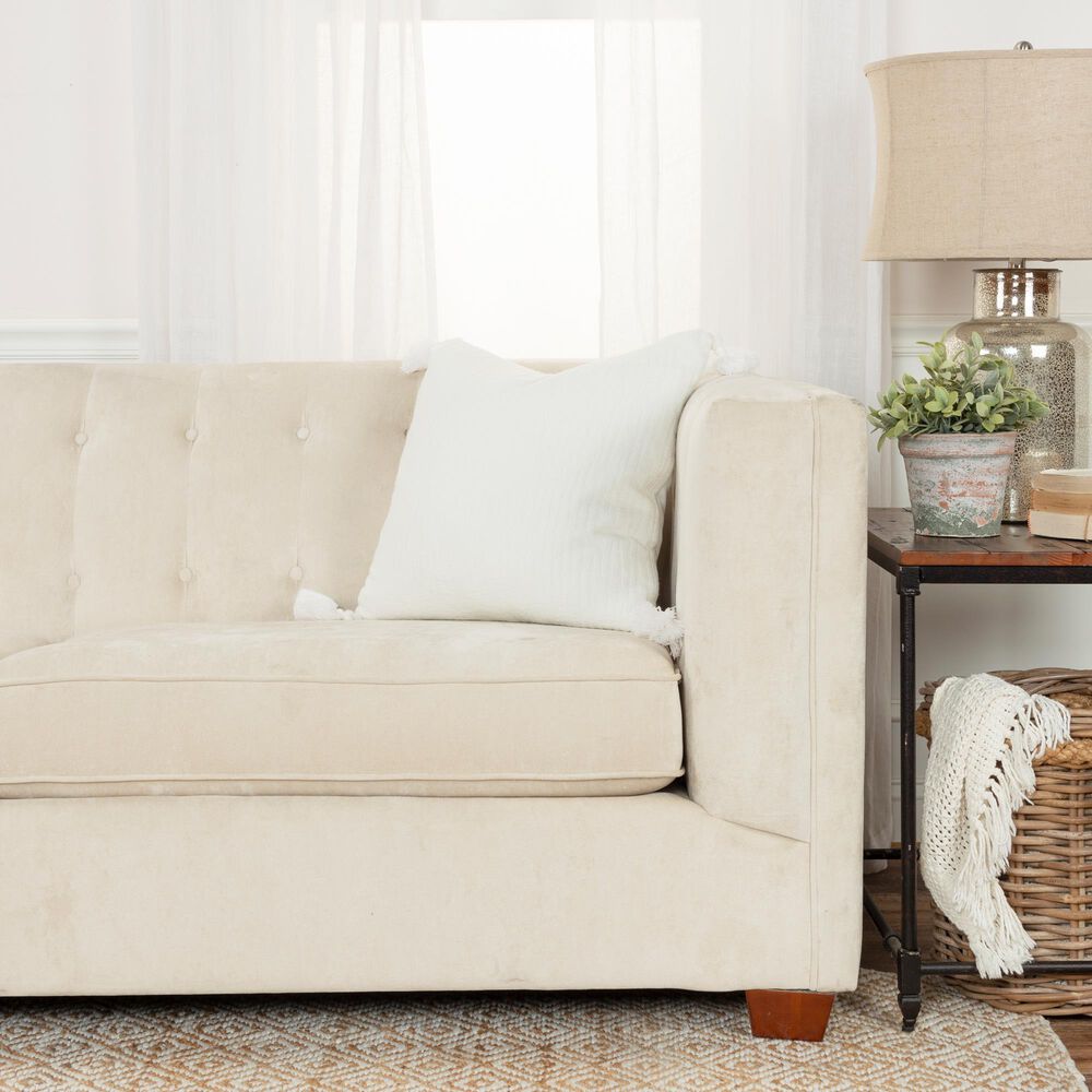 Rizzy Home DFPT19125WH002020 20&quot; Down Filled Pillow in White, , large
