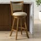 Armen Living Aiden Swivel Bar Height Stool with Light Scone Upholstery in Sepia Brown, , large