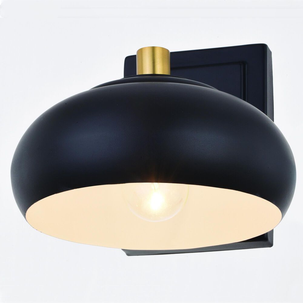 Vaxcel Belmont 1-Light Bathroom Vanity in Matte Black and Satin Brass, , large