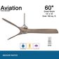 Minka-Aire Aviation 60" Ceiling Fan with Silver Blades in Brushed Nickel, , large