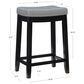 Linon Home Decor Claridge Counter Stool with Light Grey Cushion in Black, , large