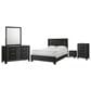 Crown Mark Charlie 5-Piece Queen Panel Bedroom Set in Charcoal, , large