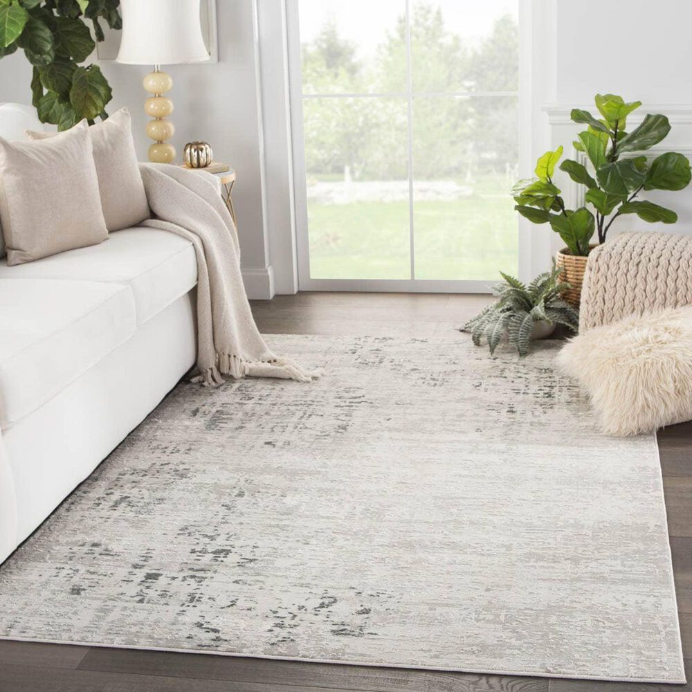 Jaipur Cirque Cian Light Gray and Dove 5&#39;3&quot; x 7&#39;6&quot; Area Rug, , large