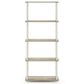 HOMLUX Turn-N-Tube 5-Tier Open Storage Bookshelf in Sonoma Oak and White, , large
