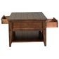 Belle Furnishings Lake House 2-Drawer Cocktail Table in Rustic Brown Oak, , large