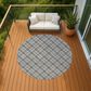 Dalyn Rug Company Soft Essentials Plaid Gray 8" Round Indoor/Outdoor Area Rug, , large