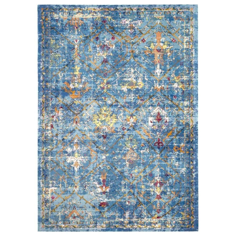 Safavieh Aria Oriental 4" x 6" Blue and Multicolor Area Rug, , large