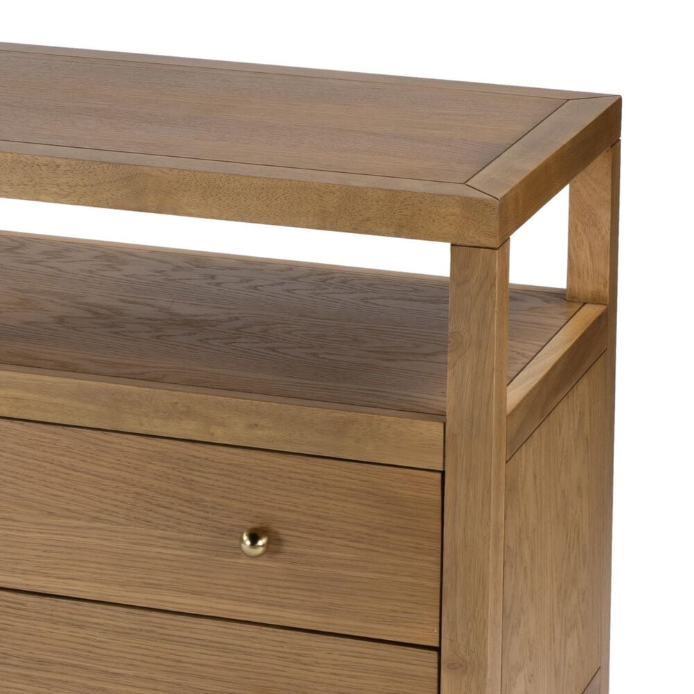 Butler Specialty Company Nora 2-Drawer Wide Nightstand with Open Shelf in Light Natural Brown, , large