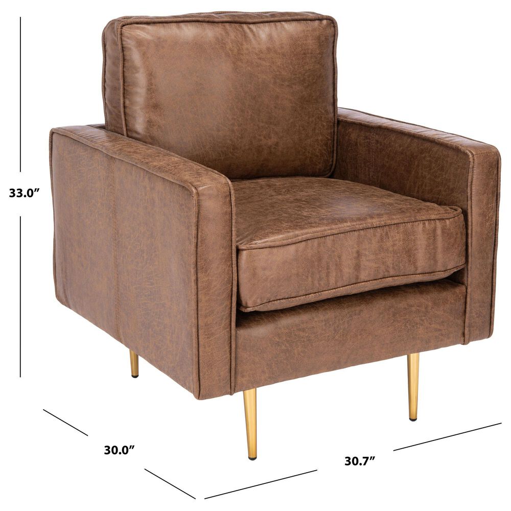 Safavieh Carlotta Accent Chair in Brown, , large