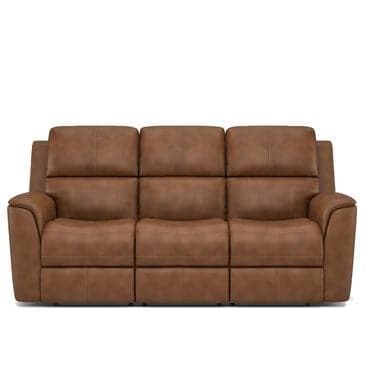 Flexsteel Henry Power Reclining Sofa with Headrests and Lumbar in Caramel, , large