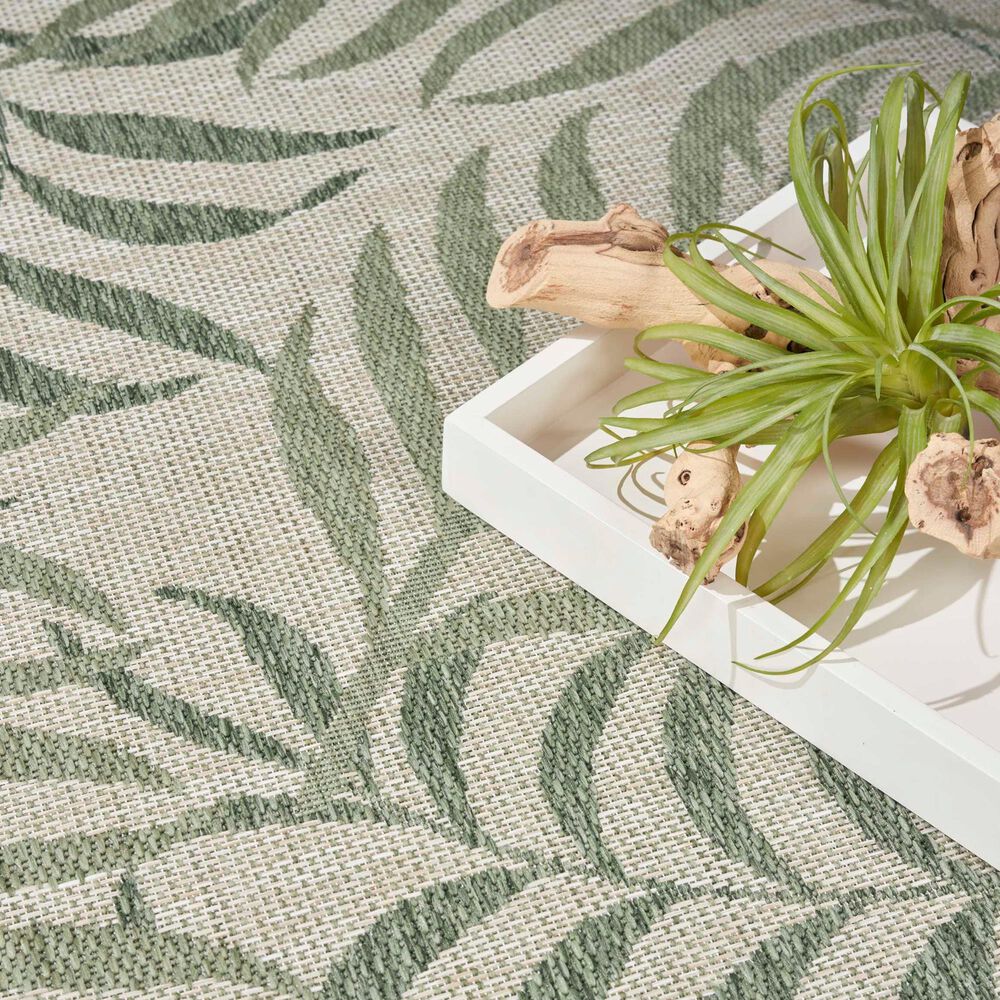 Nourison Garden Oasis GOA01 Ivory and Green 8&#39; x 10&#39; Indoor/Outdoor Area Rug, , large