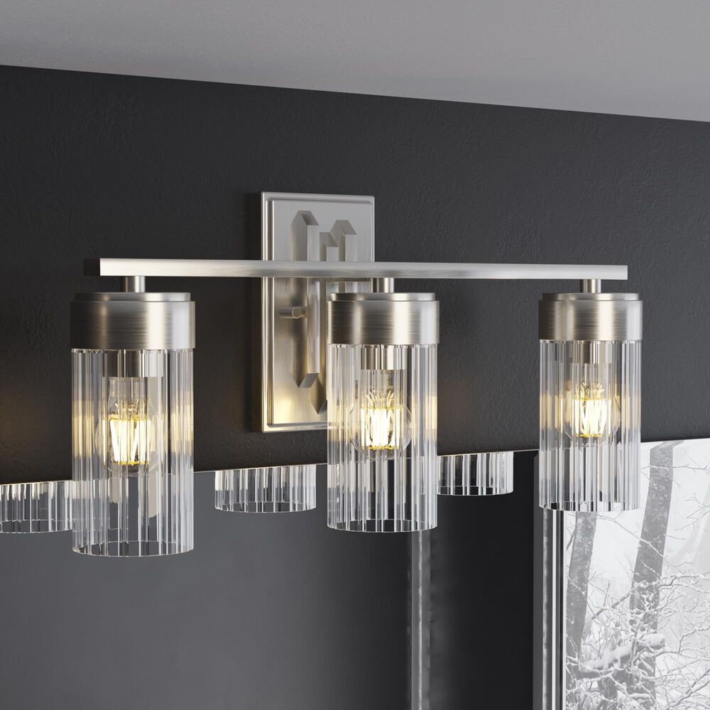 Hunter Gatz 3-Light Vanity in Brushed Nickel, , large