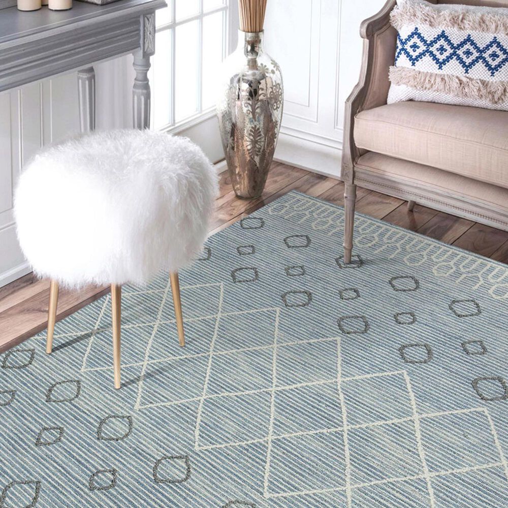 Amer Rugs Berlin 5&#39; x 8&#39; Blue and White Area Rug, , large