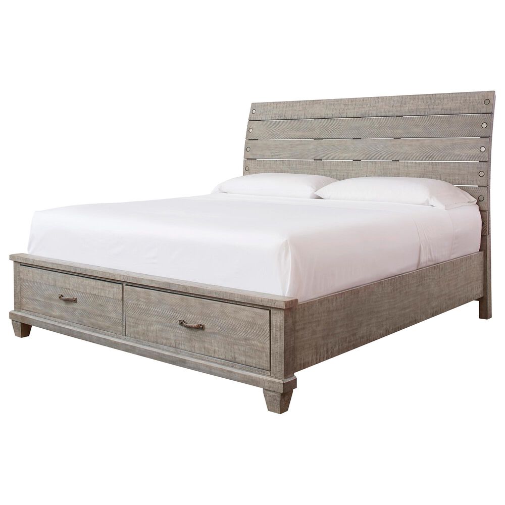 Naydell Queen Storage Bed in Rustic Gray, , large