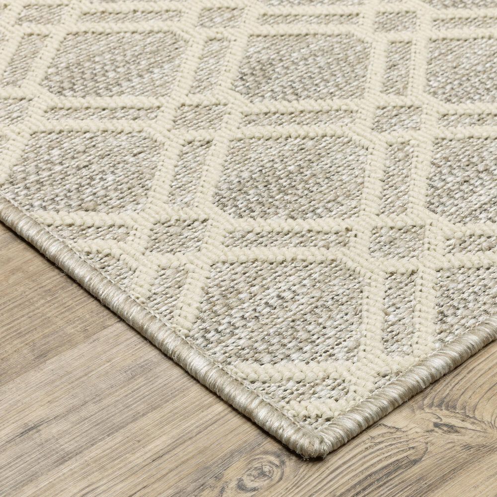 ROW by Oriental Weavers Zarina Ivory and Beige 5'3" x 7'3" Indoor/Outdoor Area Rug, , large