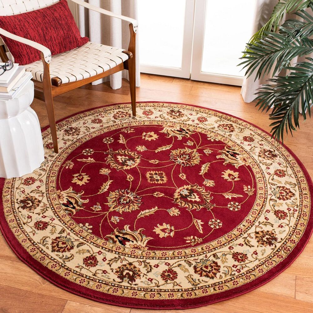 Safavieh Lyndhurst LNH553 5&#39;3&quot; Round Red and Ivory Area Rug, , large