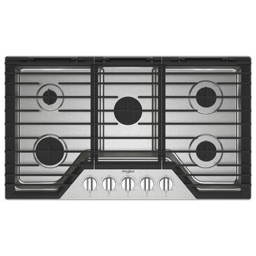 Whirlpool 36" Gas Cooktop with 5 Burner in Stainless Steel, , large