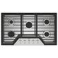 Whirlpool 36" Gas Cooktop with 5 Burner in Stainless Steel, , large