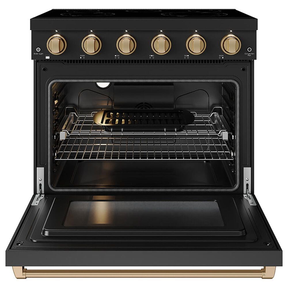 Thor Kitchen Gordon Ramsay 6 Cu. Ft. Professional Freestanding Electric Range with Bronze Handle Kit in Black, , large