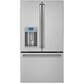 Cafe 22.2 Cu. Ft. Counter-Depth French Door Refrigerator with Hot Water Dispenser in Stainless Steel and Brushed Stainless Handles, , large