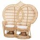 Baxton Studio Nerita Two-Seater Peacock Chair in White, , large